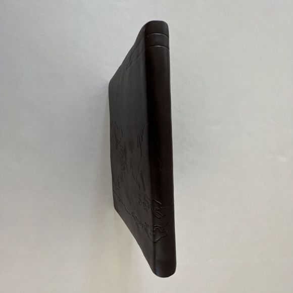 New Genuine Leather Made in Italy World Map Beautiful Lined Notebook - Brown - Picture 10 of 10